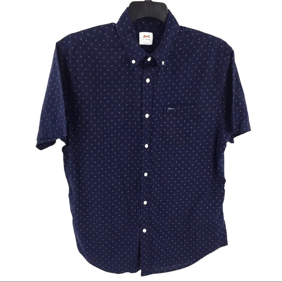 Le Tigre Other - Le Tigre Mens Shirt Large Button Navy Blue White